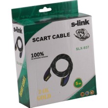 Zemira Home S-Link SLX-937 Scart To Scart 5mt Gold Kılıflı Kablo