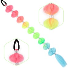 Örgülü Aksesuarlı Lastikli At Kuyruğu / ACM05