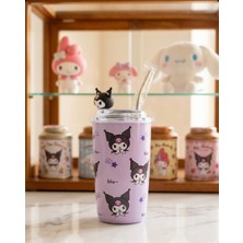Sanrio Kuromi Termos Kupa Karakter Figürlü Isı Muhafazalı Metal Pipetli Çelik Kupa Termos