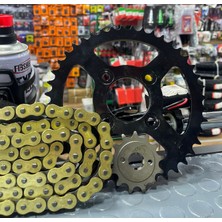 OrjinMotoPart Tvs Apache Rtr 200 Zincir Dişli Seti Gold Sarı Oringli Zincir Arasmoto