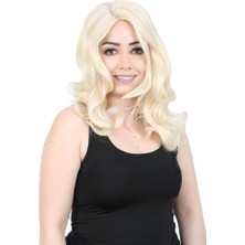 Dua Giyim Kahkülsüz Fiber Sen Orta Boy Dalgalı Peruk / Platin