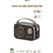 Neffo Nostaljik Görünümlü Retro Tf Kart Bluetooth USB  Destekli Küçük Boy Nostalji Hoparlör