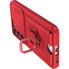 AyrStore Newface Samsung Galaxy S24 Plus Kılıf Zuma Kartvizitli Yüzüklü Silikon - Kırmızı