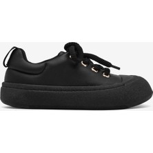 Tonny Black Kadın Siyah Rahat Kalıp Kauçuk Taban Bağcıklı Sneaker