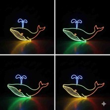 Kamer Neon LED Işıklı Balina