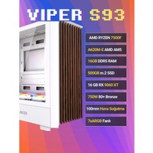 Sinerji Viper S93 Sapphire Radeon RX9060XT 16GB Ryzen 5 7500F 16GB Ddr5 500GBSSD