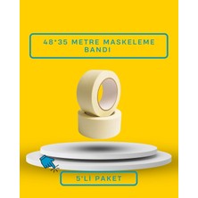 Dalpak Ambalaj Maskeleme Bandı (Bej) 48 x 35 Metre  - 5'li Avantaj Paketi