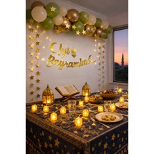 Pairla “3 Metre Led”, “iyi Bayramlar” Ramazan Süslemesi, Ramazan Hediyesi, Ramazan Bayramı Oda Mekan Süsleme Banner