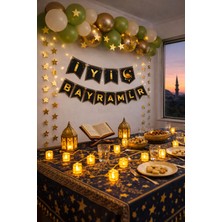 Pairla “3 Metre Led”, “iyi Bayramlar” Ramazan Süslemesi, Ramazan Hediyesi, Ramazan Bayramı Oda Mekan Süsleme Banner