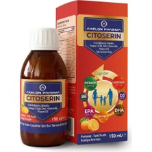 Axelon Pharma Citoserin Sıvı Takviye Edici Gıda – Portakal, Tutti Frutti & Vanilya Aromalı 150 ml