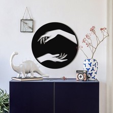 Ss Cnc Sscnc Dekoratif Lazer Kesim El Ele Temalı Dairesel Duvar Tablosu (30X30 kCm)