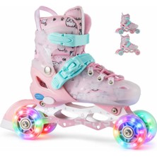 Speedx Cat Profesyonel Çocuk Pateni Işıklı Silikon Tekerler Taşıma Çantalı