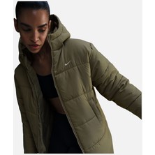 Nike Kadın Parka Kapüşonlu Puffer Therma Fit Loose Fermuarlı Mont Yeşil / FZ5903-320