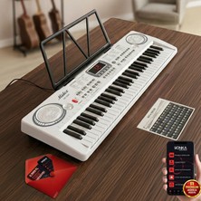 Midex PS-1500WH Başlangıç İçin 61 Tuşlu Org Notalık Adaptör Öğrenim Metodu (100 Ses 100 Ritim)