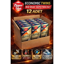 Dukkanıum Zipper Glue Ikiz Iran Yapıştırıcısı 12 Adet A+B Çift Bileşenli Epoksi Güçlü Metal Plastik Cam Seramik Yapıştırıcı