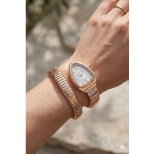 Essence 22 mm Çelik Kasa Rose Gold Çelik Kordon Sedef Kadran Kadın Kol Saati