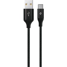 Ttec AlumiCable XL USB-A - USB-C Şarj Kablosu 2 mt. Siyah 2DK23S
