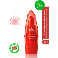 Bio Asia Çilek & Aloe Vera Lip Balm – Besleyici, Tatlı Aromalı Yoğun Dudak Nemlendiricisi (Pembe Renkli)
