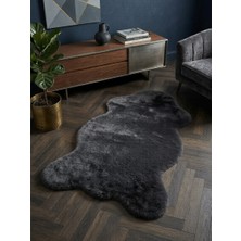 Soft Halı Kaliteli Koyu Gri Yumuşak Post Peluş