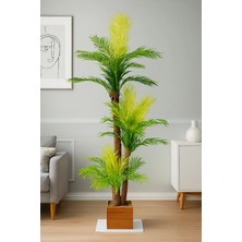 170 cm Yapay Palmiye Ağacı – Doğal Görünümlü, Ahşap Saksılı Dekoratif Bitki Renk Seçin