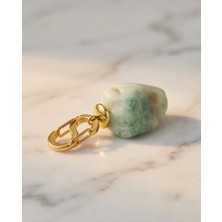 Altın Kaplama Açılabilir Klipsli Amazotit ve Hematit Taşlı Charm