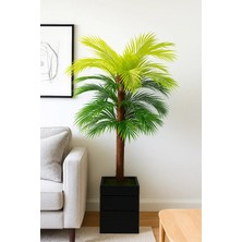130 cm Yapay Palmiye Ağacı – Ahşap Saksılı, Dekoratif Ev & Ofis Bitkisi