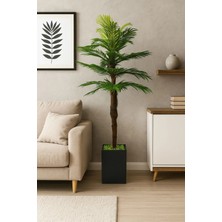 Palmiye 130 cm Ahşap Saksılı Ev ve Ofis Için Yoğun Yapraklı Yapay Ağaç
