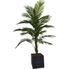 Areka Ağacı  Ahşap Siyah Saksı Yapay Ağaç 130 cm Doğal Ahşap Saksılı