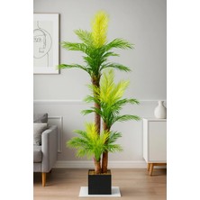 170 cm Yapay Palmiye Ağacı – Doğal Görünümlü, Ahşap Saksılı Dekoratif Bitki Renk Seçin