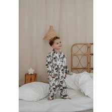 Oh la la Koala For Little Ones Panda Desenli Yaka Detaylı Çocuk Pijama Takım