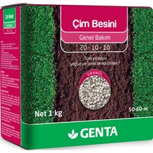Genta Çim Besini Genel Bakım 1 kg | Granül Gübre 20-10-10 | Canlı ve Yoğun Görünümlü Çimler Için
