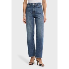 Armani Exchange Pamuklu Regular Fit Yüksek Bel Geniş Paça Jeans Bayan Kot Pantolon XW000100 AF21886 MB001