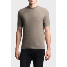 Emporio Armani Yünlü Regular Fit Bisiklet Yaka Kısa Kollu Kazak Erkek Kazak EM005303 AF23553 F1040