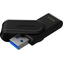 Dukkanıum Kingston DTXS-64GB 64GB Portable USB 3.2 Gen1 Datatraveler Exodias (Black-Black) Flash Bellek