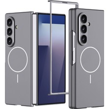 Sionel Galaxy Z Fold 7 Kılıf Wireless Şarj Özellikli Kıpta M-Safe - Gri Kapak