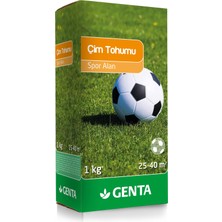 Genta Spor Alan Çim Tohumu 1 kg | Dayanıklı ve Sık Yapılı Çim | 25-40 M² Alan Kaplama