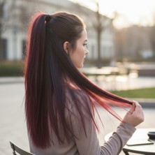 Fiber Sen Düz 8 Parça Çıt Çıt / Koyu Kızıl