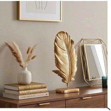 Mirsa Global Tüy Yaprak Biblo Gold Renk