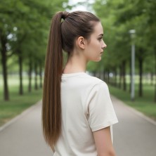 Dua Giyim Bağlamalı Düz At Kuyruğu / Kumral