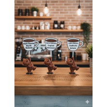 3'lü Set: Esprili Ayıcık Figürlü Kahve Köşesi Dekoru