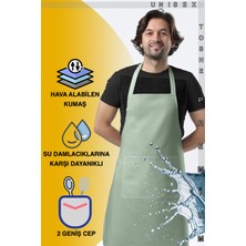Toshe Mutfak Önlüğü Suya Dayanıklı Mutfak Önlük Şef Önlüğü 2 Geniş Cepli Barista Önlüğü Önlük Yeşil