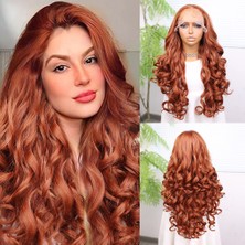 Dua Giyim Bakır Bebek Lı Fiber Sen Yoğun Dalgalı Tül Peruk