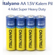 Dukkanıum Italyano Aa 1.5V Kalem Pil 4 Adet Super Heavy Duty 1 Paket