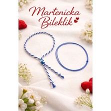 Crystal Atelier Mavi Ip Bileklik ve Marteniçka Set