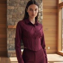 Kadın Korse Crop Gömlek