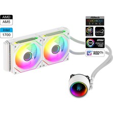 GAMETECH Hydra 240mm Beyaz Argb Amd/ıntel Isı Göstergeli Rgb Sıvı Soğutma Sistemi