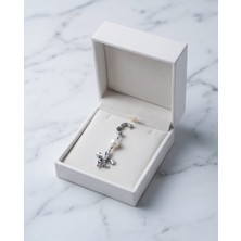 Birtarz Doğal Incili Çiçek Figürlü Açılabilir Klipsli Charm