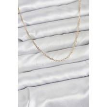 cm 14K Gold Renk Ataç Zincir Model 60 cm Kadın Kolye - Lisinya