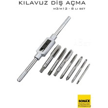 Creatividad Solutions 8 Li Diş Açma Kılavuz Seti –endüstriyel Çelik, M3-M12 Arası Dişli Matkap Ucu 722464