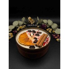 Floryn El Yapımı Doğal Soya Mum – Portakal Tarçın Kahve Aromalı Dekoratif Aromaterapi Mum 7x3 cm